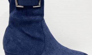 Django & Juliette Hariss Navy Stretch Microsuede