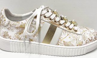 Hinako Bee White/Gold Flower