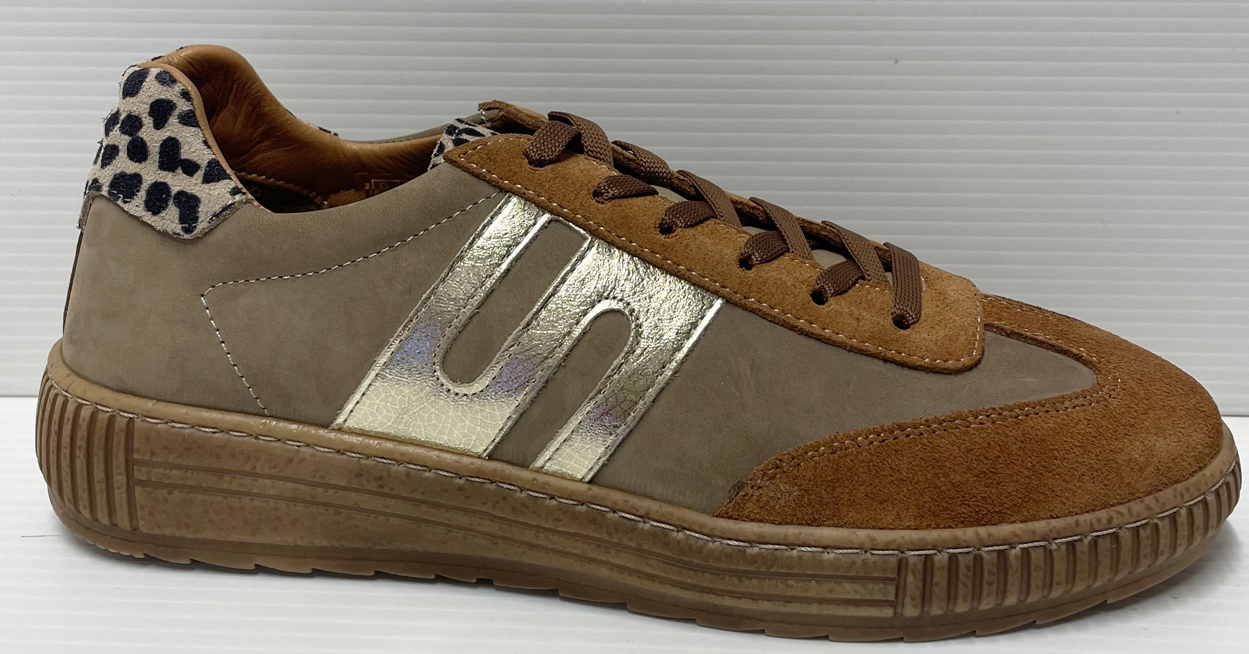 Thyme & Co Medley Tan Suede/Beige Leopard